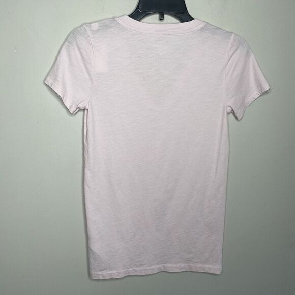 J.CREW Top Womens XS Pink Slub Cotton V-Neck Tee NEW Slim-Fit H5967 - Picture 7 of 14